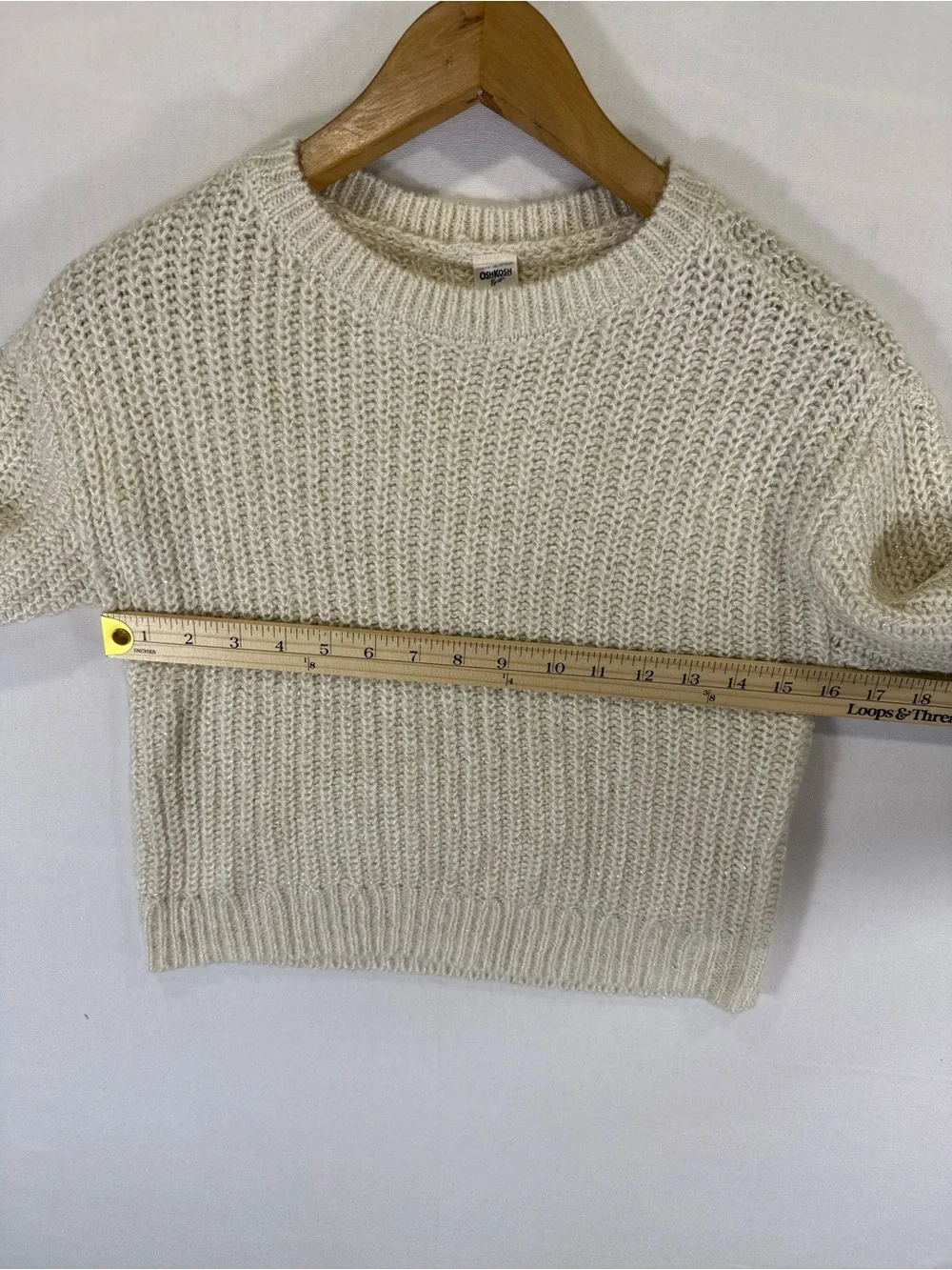 OshKosh B'gosh Cream Ribbed Knit Crew Sweater